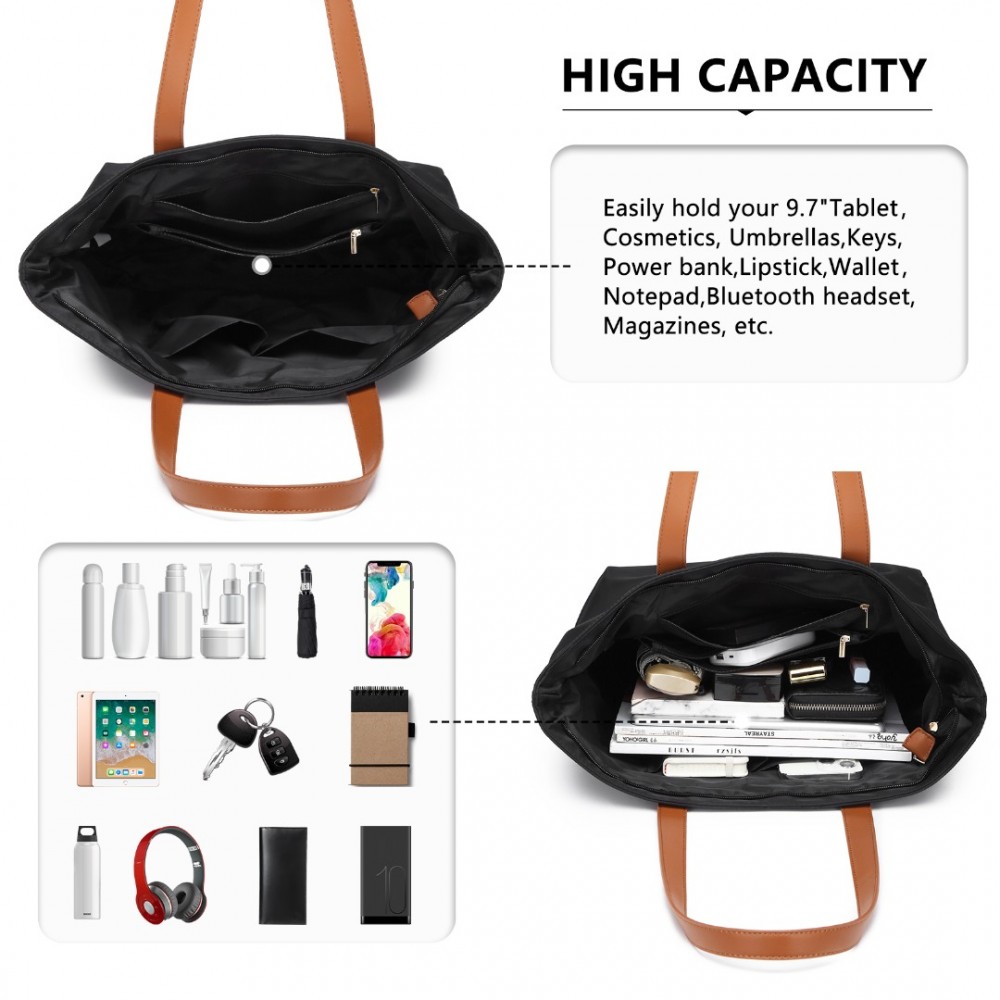 Dámska vodeodolná casual shopper taška LH2240- čierna - 14L LH2240-BK-(8)-1000x1000